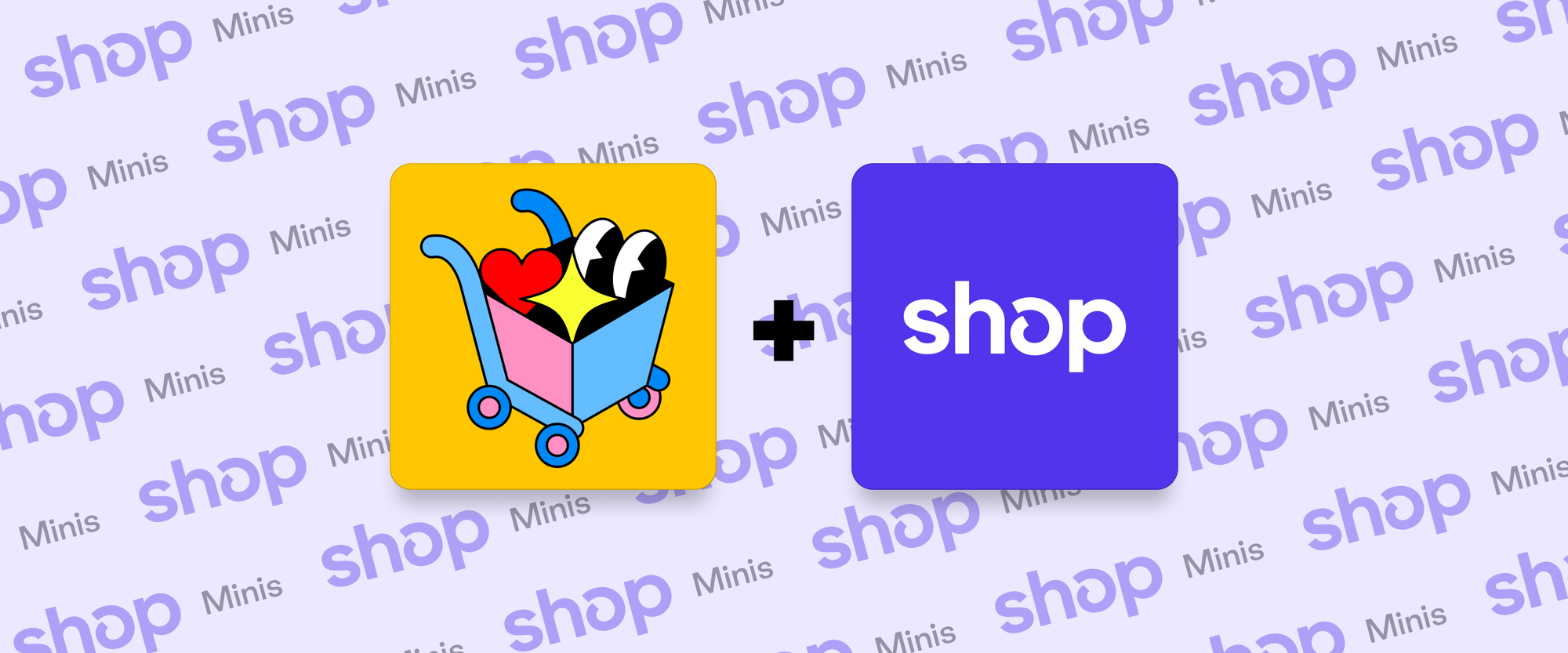 Shopify's Shop logo and Simple Bundles' logo together for the announcement of the Simple Bundles Shop Mini